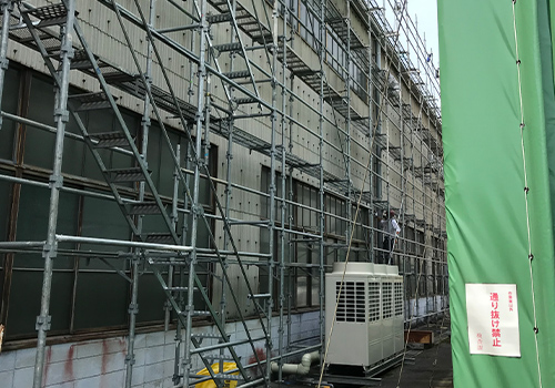 東京都 S工業様 の工場、波型スレートの外壁塗装工事｜アスベスト建物改修総研